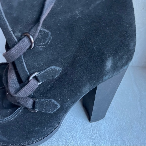 ** Steve Madden Boots Dash Black Suede Leather Bootie Sizez 6 Fur llined - Picture 3 of 11